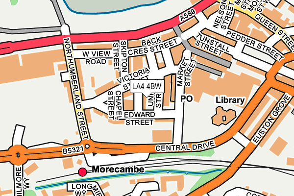 LA4 4BW map - OS OpenMap – Local (Ordnance Survey)