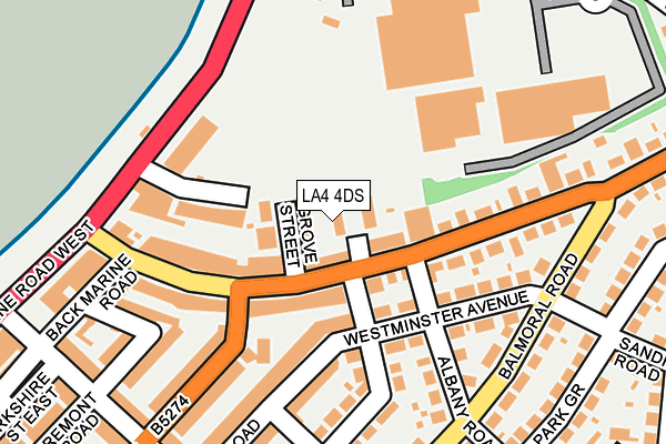 LA4 4DS map - OS OpenMap – Local (Ordnance Survey)