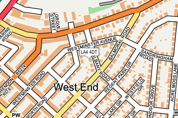 LA4 4DT map - OS OpenMap – Local (Ordnance Survey)