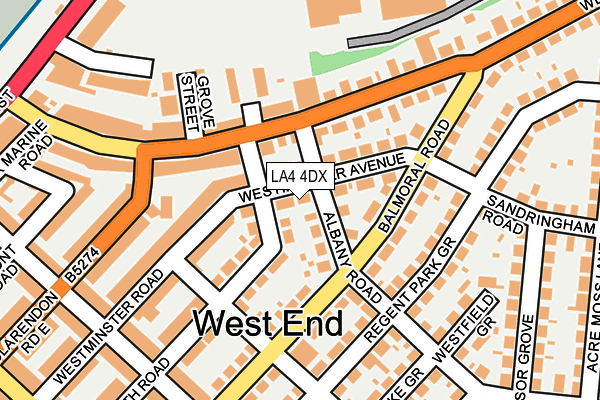 LA4 4DX map - OS OpenMap – Local (Ordnance Survey)