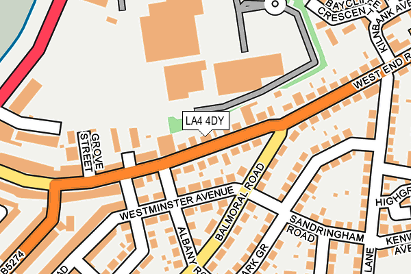 LA4 4DY map - OS OpenMap – Local (Ordnance Survey)