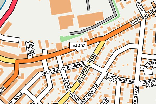 LA4 4DZ map - OS OpenMap – Local (Ordnance Survey)