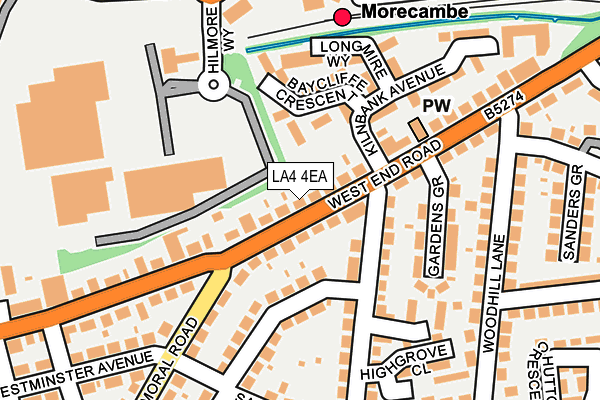 LA4 4EA map - OS OpenMap – Local (Ordnance Survey)