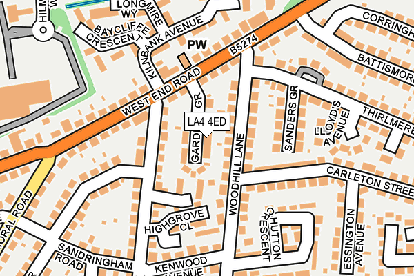 LA4 4ED map - OS OpenMap – Local (Ordnance Survey)