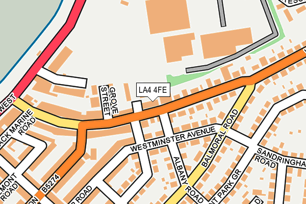 LA4 4FE map - OS OpenMap – Local (Ordnance Survey)