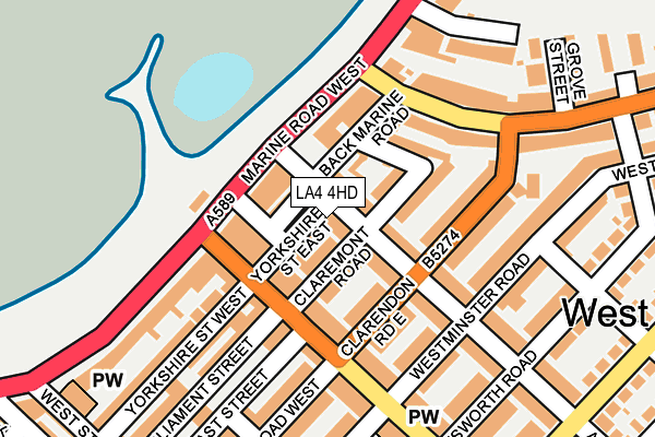 LA4 4HD map - OS OpenMap – Local (Ordnance Survey)