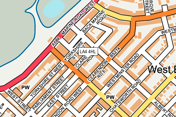 LA4 4HL map - OS OpenMap – Local (Ordnance Survey)