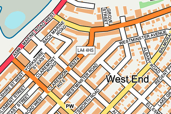 LA4 4HS map - OS OpenMap – Local (Ordnance Survey)