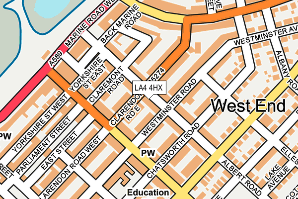 LA4 4HX map - OS OpenMap – Local (Ordnance Survey)