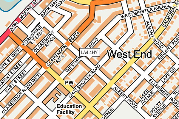 LA4 4HY map - OS OpenMap – Local (Ordnance Survey)