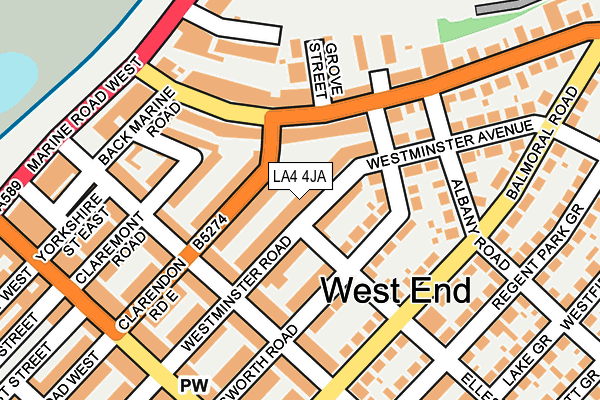 LA4 4JA map - OS OpenMap – Local (Ordnance Survey)