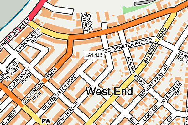 LA4 4JB map - OS OpenMap – Local (Ordnance Survey)
