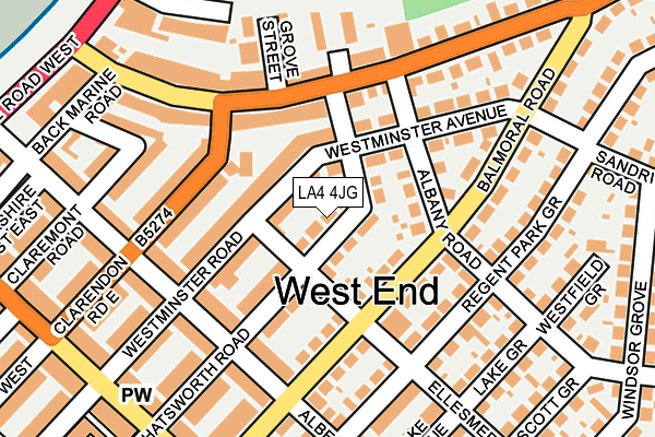 LA4 4JG map - OS OpenMap – Local (Ordnance Survey)