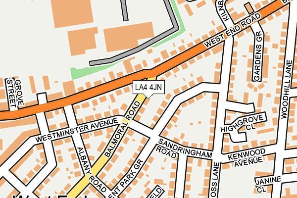 LA4 4JN map - OS OpenMap – Local (Ordnance Survey)
