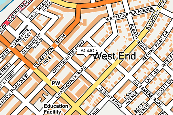 LA4 4JQ map - OS OpenMap – Local (Ordnance Survey)