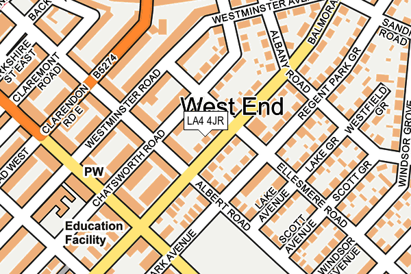 LA4 4JR map - OS OpenMap – Local (Ordnance Survey)