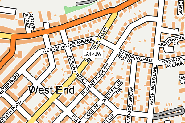 LA4 4JW map - OS OpenMap – Local (Ordnance Survey)