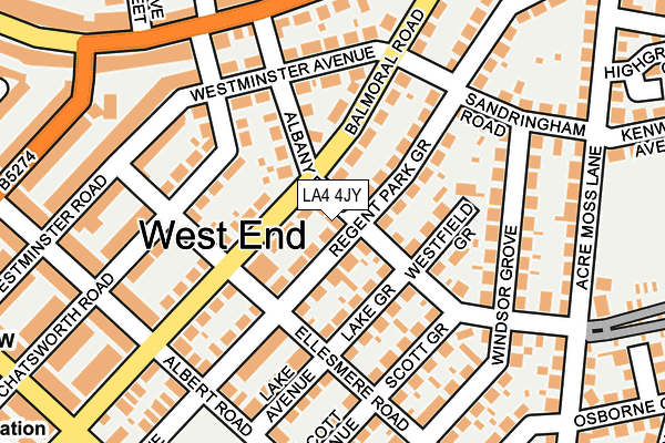 LA4 4JY map - OS OpenMap – Local (Ordnance Survey)