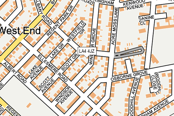 LA4 4JZ map - OS OpenMap – Local (Ordnance Survey)