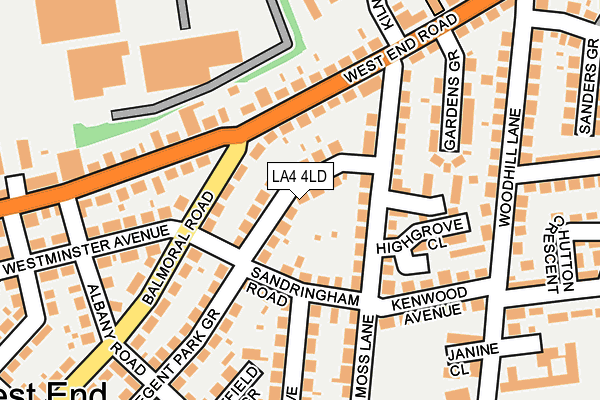 LA4 4LD map - OS OpenMap – Local (Ordnance Survey)