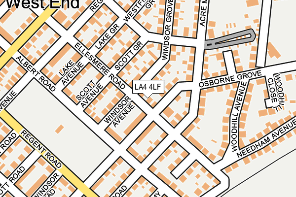 LA4 4LF map - OS OpenMap – Local (Ordnance Survey)