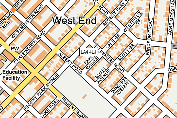 LA4 4LJ map - OS OpenMap – Local (Ordnance Survey)