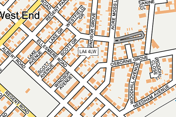 LA4 4LW map - OS OpenMap – Local (Ordnance Survey)