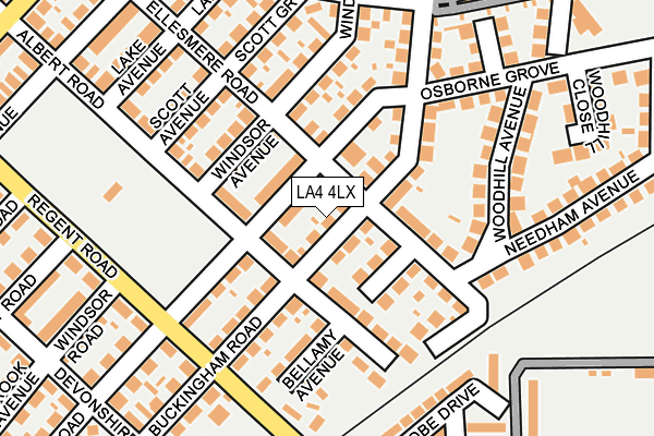 LA4 4LX map - OS OpenMap – Local (Ordnance Survey)