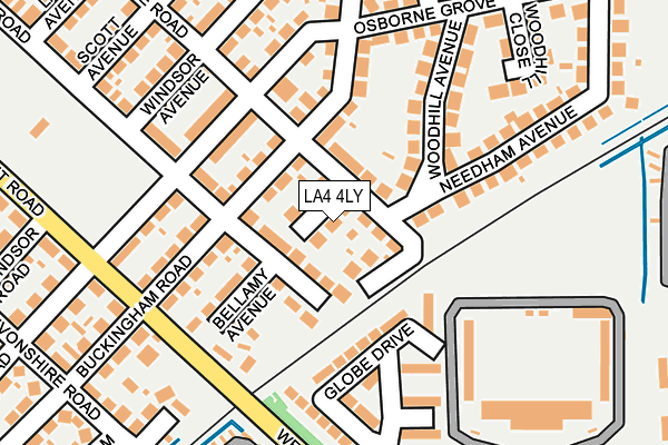 LA4 4LY map - OS OpenMap – Local (Ordnance Survey)