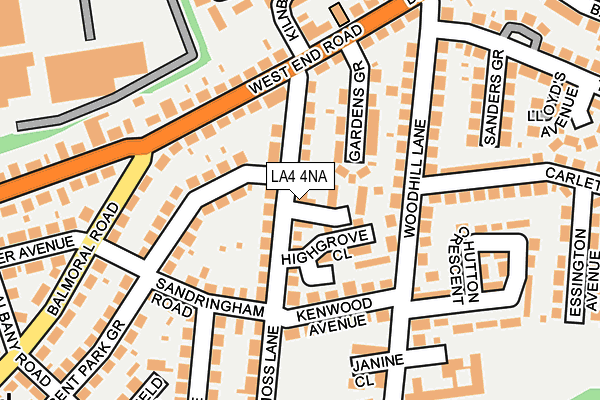 LA4 4NA map - OS OpenMap – Local (Ordnance Survey)