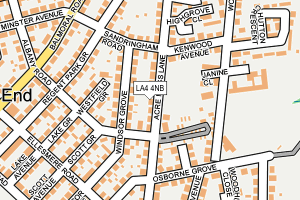 LA4 4NB map - OS OpenMap – Local (Ordnance Survey)