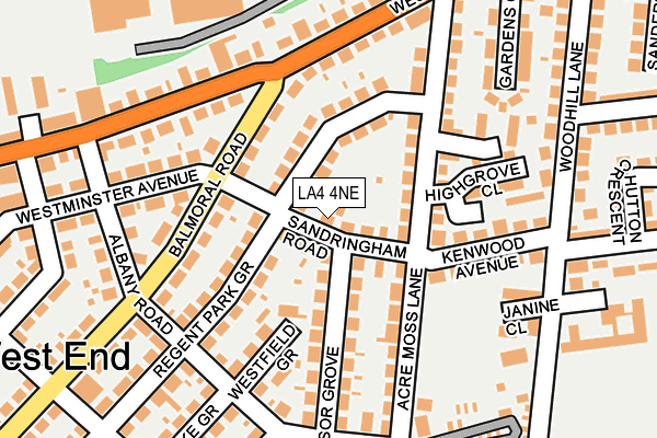 LA4 4NE map - OS OpenMap – Local (Ordnance Survey)