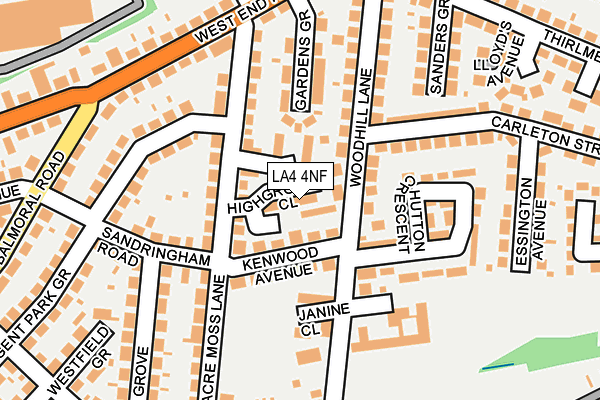 LA4 4NF map - OS OpenMap – Local (Ordnance Survey)