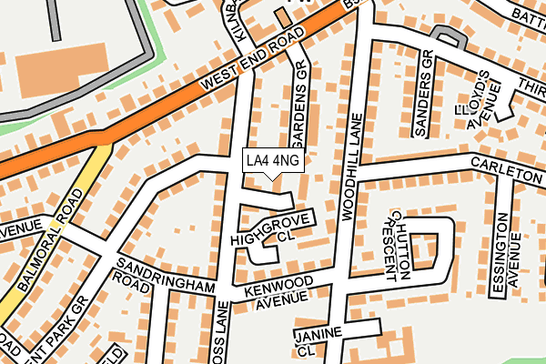 LA4 4NG map - OS OpenMap – Local (Ordnance Survey)