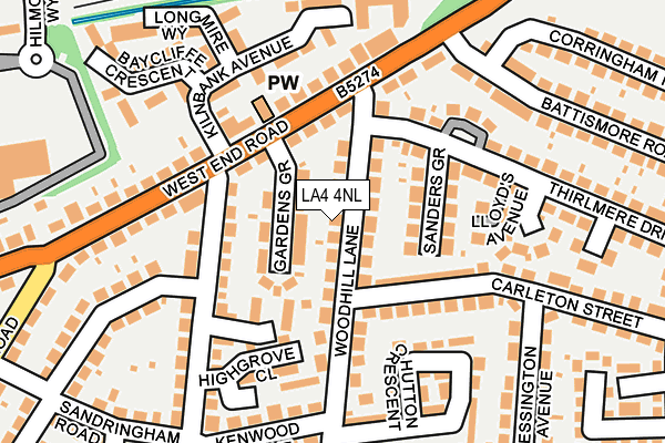 LA4 4NL map - OS OpenMap – Local (Ordnance Survey)