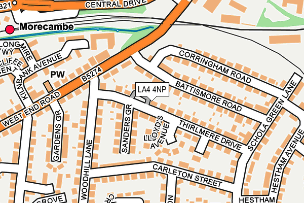LA4 4NP map - OS OpenMap – Local (Ordnance Survey)