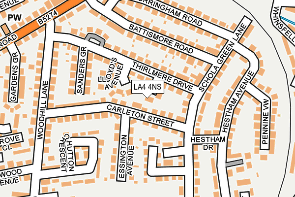LA4 4NS map - OS OpenMap – Local (Ordnance Survey)