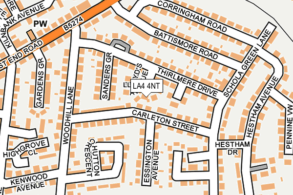 LA4 4NT map - OS OpenMap – Local (Ordnance Survey)