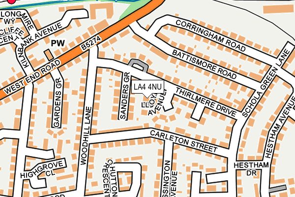 LA4 4NU map - OS OpenMap – Local (Ordnance Survey)