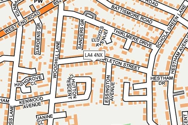 LA4 4NX map - OS OpenMap – Local (Ordnance Survey)