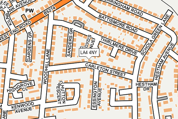 LA4 4NY map - OS OpenMap – Local (Ordnance Survey)