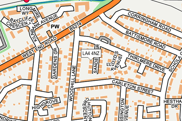 LA4 4NZ map - OS OpenMap – Local (Ordnance Survey)