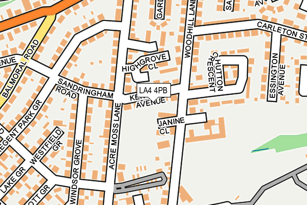 LA4 4PB map - OS OpenMap – Local (Ordnance Survey)