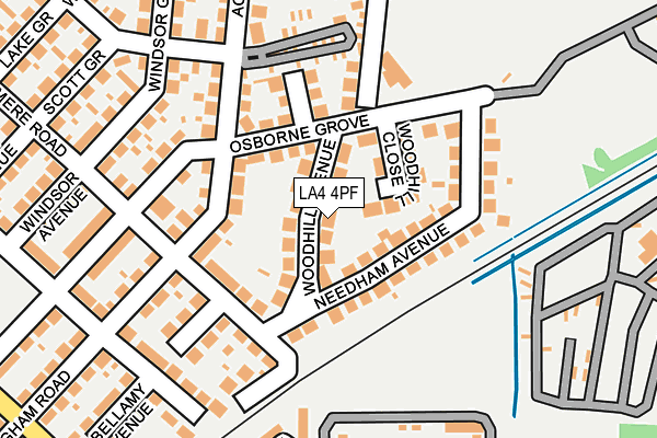 LA4 4PF map - OS OpenMap – Local (Ordnance Survey)