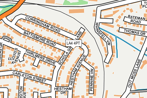 LA4 4PT map - OS OpenMap – Local (Ordnance Survey)