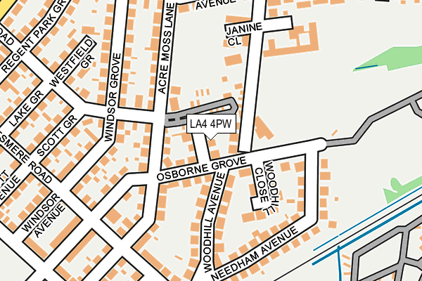 LA4 4PW map - OS OpenMap – Local (Ordnance Survey)