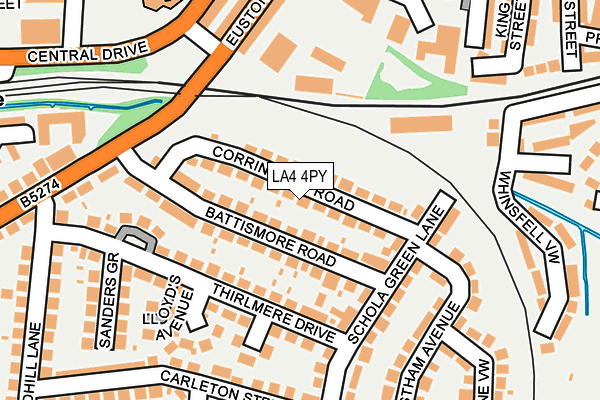 LA4 4PY map - OS OpenMap – Local (Ordnance Survey)