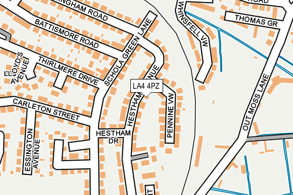 LA4 4PZ map - OS OpenMap – Local (Ordnance Survey)