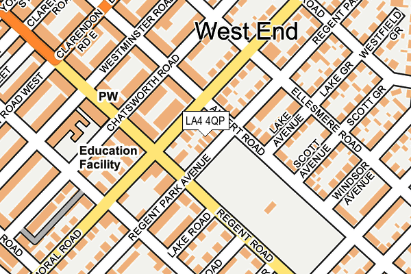 LA4 4QP map - OS OpenMap – Local (Ordnance Survey)