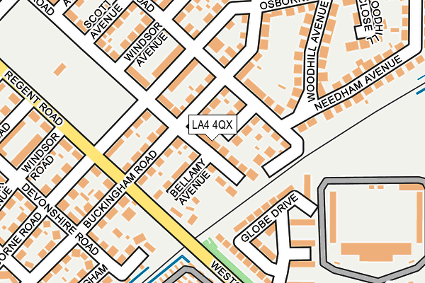 LA4 4QX map - OS OpenMap – Local (Ordnance Survey)